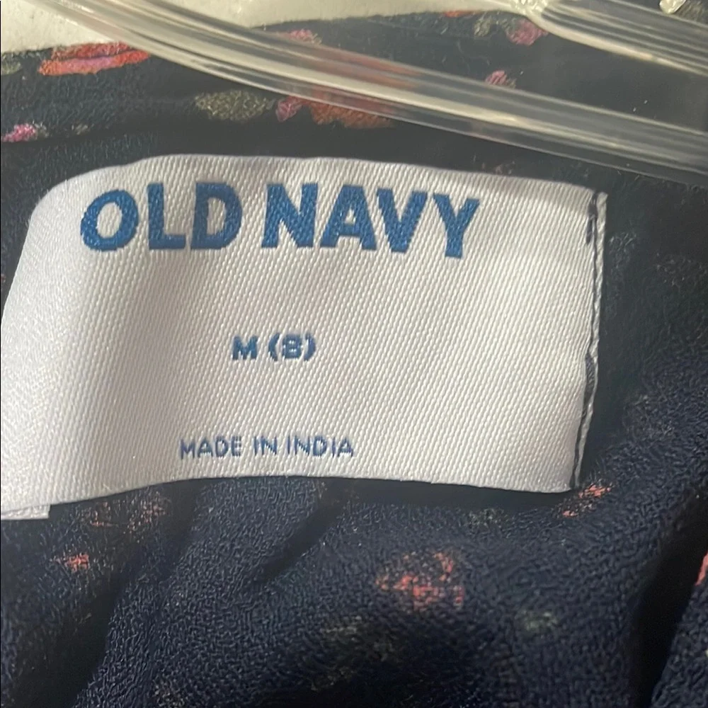Old Navy Black and Red Puff Sleeve Sundress